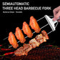 3-Prong Skewer Stick Needles Kebab 3 Way Forks Stainless Steel Barbecue Grill