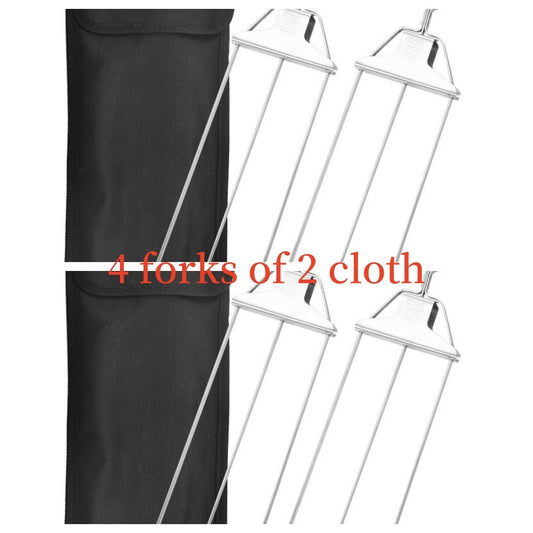 3-Prong Skewer Stick Needles Kebab 3 Way Forks Stainless Steel Barbecue Grill