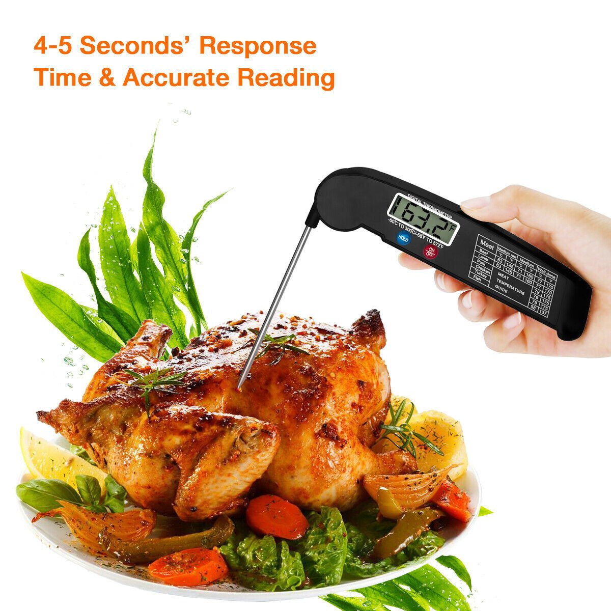 Digital Cooking Meat Thermometer Instant Read Food Steak Oven Smoker BBQ Grill