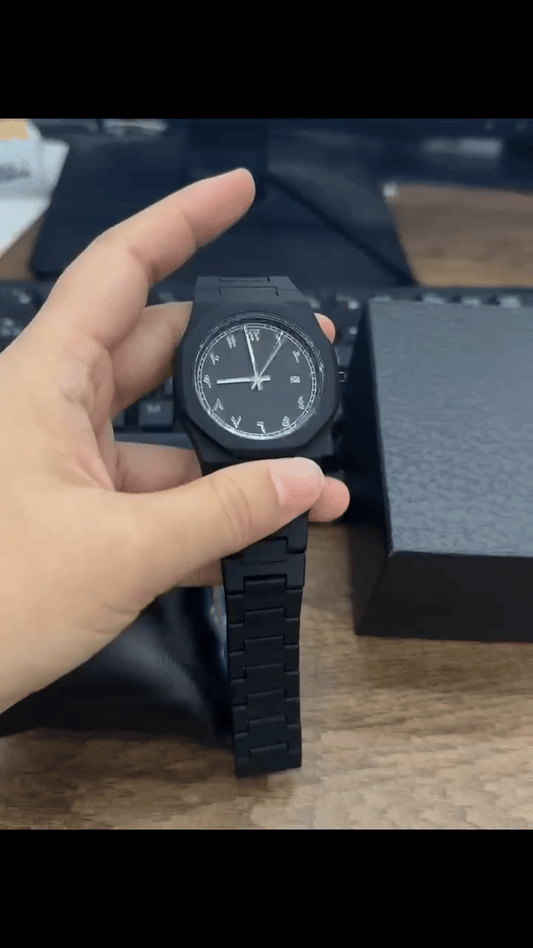 ساعة يد عربية من الفولاذ المقاوم للصدأ