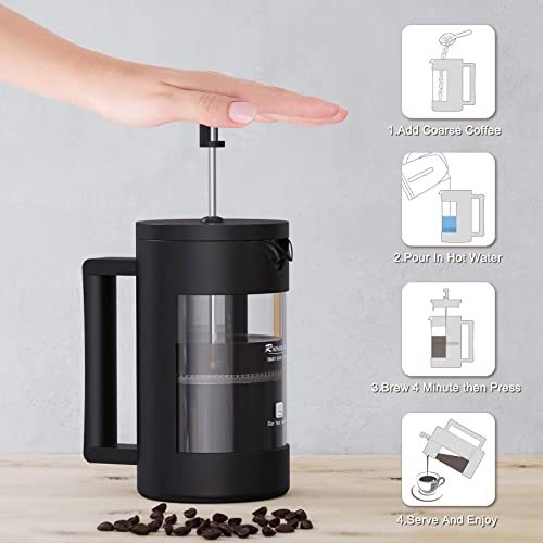 French Press Coffee Maker, Camping Plastic Glass French Coffee Press