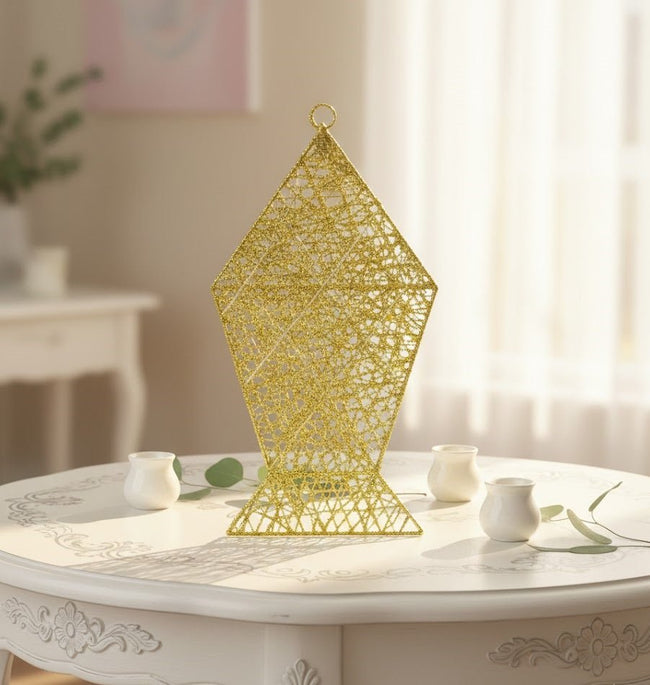Gold Glitter Decorative Hanging Lantern Main Image