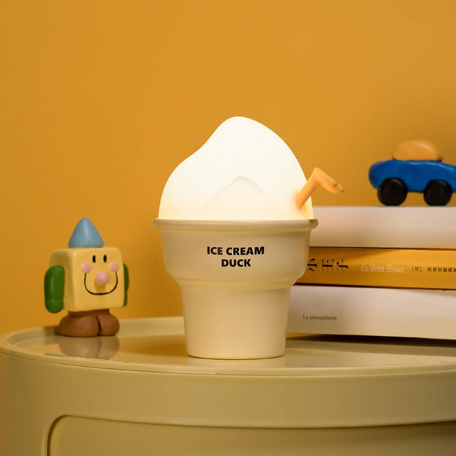 Ice Cream Duck Small Night Lamp Cartoon Ornaments USB Charging Home Decor Hover Image