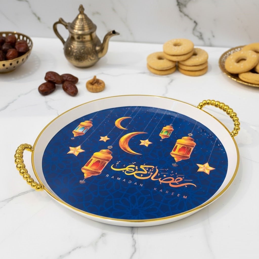 Ramadan Kareem Round Decorative Serving Tray